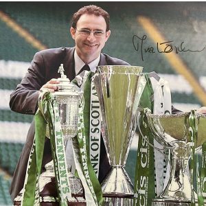 Martin O’Neill Signed Image With Trophies