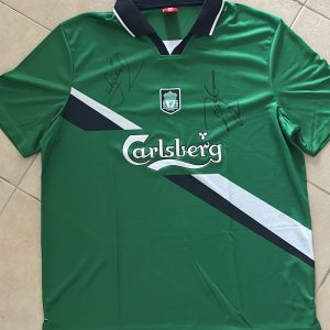John Barnes and John Aldridge Signed Liverpool Top